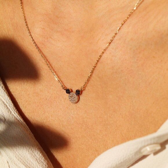 14K Solid Gold Mouse Necklace | Elegant Gold Jewelry by Tehrani Jewelry - Picture 3 of 10